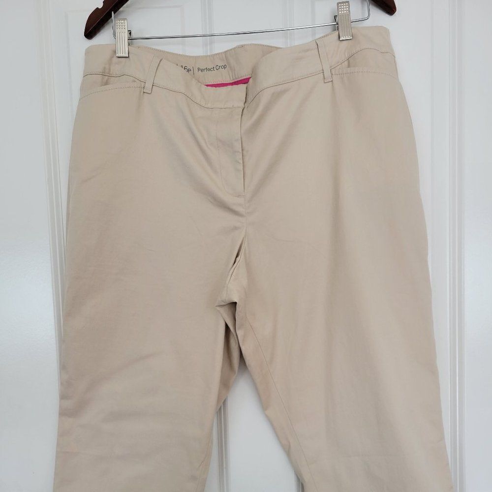 Talbots Cropped Pants Beige Bridge size 16p